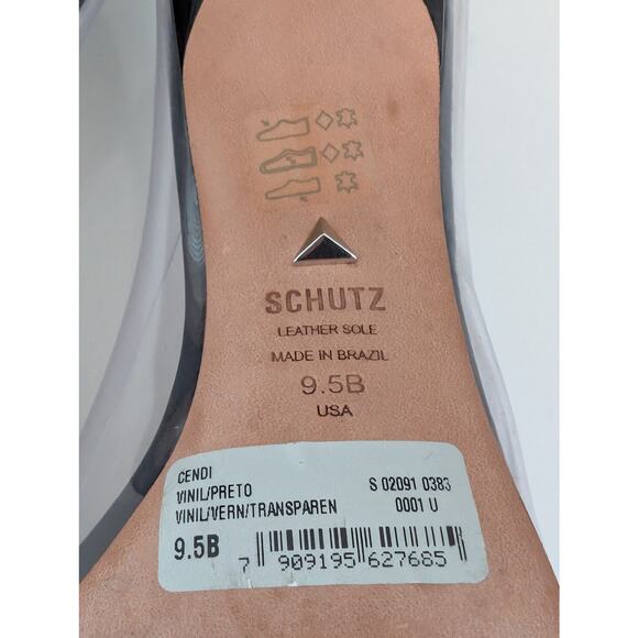 Schutz Cendi Pointed Toe Stiletto Heels Size 9.5 Patent Leather Clear Party Chic - Picture 5 of 9
